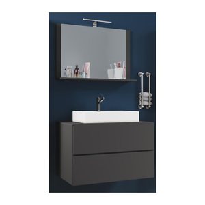 VCM my bath Badmöbel-Set 3-teilig Lendas M 915205 anthrazit 81,0 x 46,0 x 134,0 cm