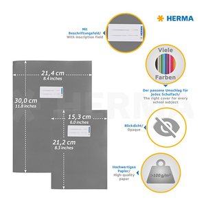HERMA Heftumschlag glatt dunkelblau Papier DIN A5, 1 St.