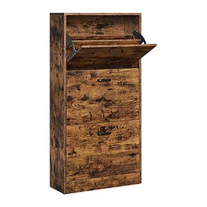 VASAGLE Schuhschrank, LBC030X01 braun keine Fachböden 60,0 x 24,0 x 120,0 cm