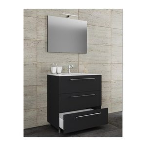 VCM my bath Badmöbel-Set 3-teilig Schubo 914352 schwarz 80,0 x 46,0 x 86,0 cm