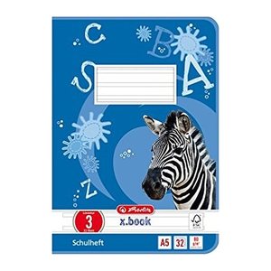 herlitz Schulheft x.book Lineatur 3 liniert DIN A5 ohne Rand, 32 Blatt, 1 St.