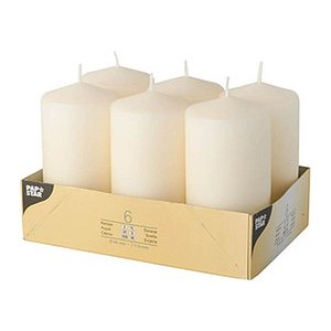 STARPAK Stumpenkerze creme, 6 St.