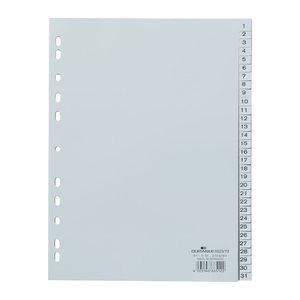 DURABLE Ordnerregister DIN A4 Vollformat 1-31 grau 31-teilig, 1 Satz