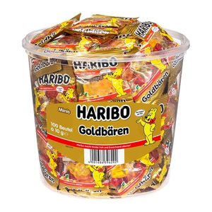 HARIBO Goldbären Minibeutel Fruchtgummi 1,0 kg, 100 St.