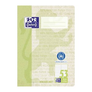 OXFORD Vokabelheft Recycling Lineatur 53 liniert DIN A5 ohne Rand, 32 Blatt, 1 St.