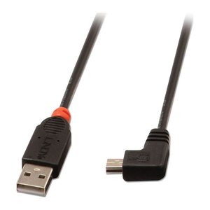 LINDY USB 2.0 Kabel Typ A/Mini-B 90° gewinkelt M/M 0.5m