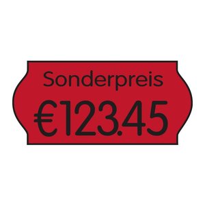 CreenLine Preisetiketten leuchtrot permanent 22,0 x 12,0 mm, 18 Rollen