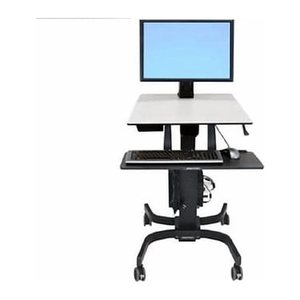 ergotron höhenverstellbarer PC-Tisch WorkFit-C Single HD 24-216-085 grau, schwarz für 1 Monitor, 1 Tastatur, 1 Maus, 1 PC