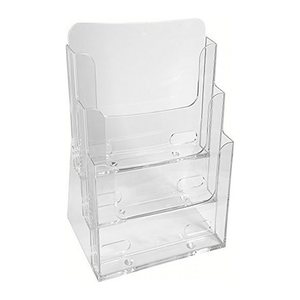 Exacompta Tischprospekthalter Office Exacryl transparent DIN A4 3 Fächern 23,7 x 15,5 x 33,9 cm, 1 St.