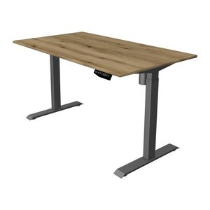 Kerkmann Move 1 elektrisch höhenverstellbarer Schreibtisch eiche rechteckig, T-Fuß-Gestell grau 140,0 x 80,0 cm