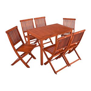 Garden Pleasure Sitzgruppe ANGWIN/PITTSBURGH, natur Holz, 7-teilig