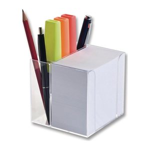 folia Zettelbox mit Stiftehalter transparent inkl. 700 Notizzettel weiß, 1 St.