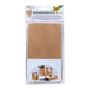 folia Faltenbeutel S natur braun 10,0 x 17,5 cm, 15 St.