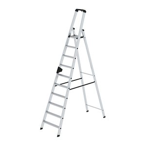 MUNK Stehleiter einseitig 40110 silber 10 Stufen, H: 298,0 cm