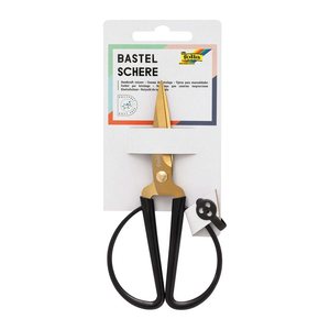 folia Papierschere Bastelschere schwarz/gold 14,5 cm