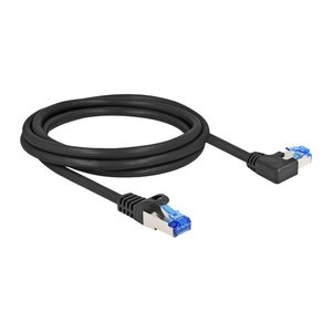 DELOCK RJ45 NWK Cat.6A S/FTP gerade gewinkelt 2m schwarz