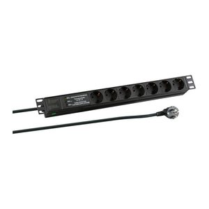 EFB 19" 1HE Steckdosenleiste 7xCEE 7/3, ÜSS, Alu grau
