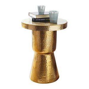 WOHNLING Beistelltisch rund Aluminium gold 43,0 x 43,0 x 59,0 cm, 1 St.