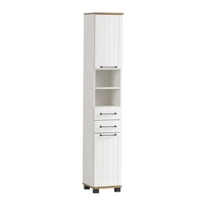 MÖBELPARTNER Badschrank Jelda 154220 eiche landhaus, weiß 30,3 x 32,6 x 180,9 cm