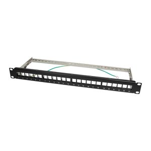 Logilink Keystone Patchpanel 19", 24 Module, leer, schw.
