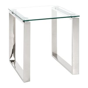 HAKU Möbel Beistelltisch rechteckig Glas transparent 42,0 x 42,0 x 45,0 cm, 1 St.