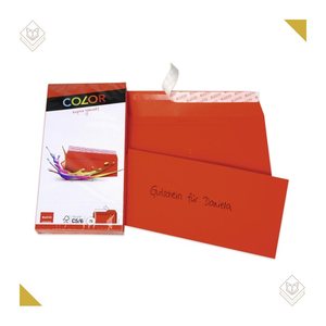 ELCO Briefumschläge Color DIN lang ohne Fenster intensivrot haftklebend 25 St.
