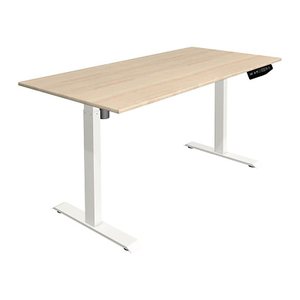 Kerkmann Move 1 elektrisch höhenverstellbarer Schreibtisch ahorn rechteckig, T-Fuß-Gestell weiß 180,0 x 80,0 cm