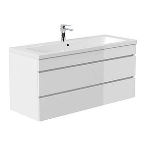 POSSEIK Waschbecken mit Unterschrank FELLINI 120 weiß glanz 120,0 x 48,0 x 58,4 cm