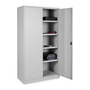 Stahlschrank – 920 x 500 (5 OH) – Korpus in Lichtgrau (Türen Lichtgrau)