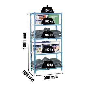 Simonrack Schwerlastregal SIMONCLICK 5 8435104912584 blau, weiß 90,0 x 50,0 x 180,0 cm