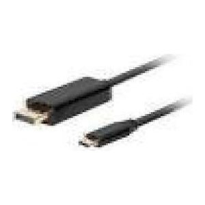 LANBERG USB-C(M)->DisplayPort (M) Kabel 0,5m 4K 60Hz schwarz