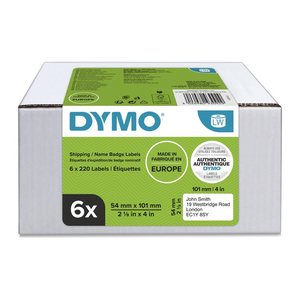 DYMO Etikettenrollen für Etikettendrucker S0722430 weiß, 54,0 x 101,0 mm, 6 x 220 Etiketten