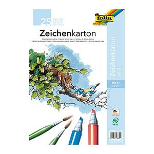 folia Tonpapier Zeichenkarton weiß 250 g/qm 25 St.