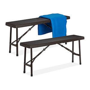 relaxdays Bierbänke 10035749_0 braun Kunststoff 100,0 cm, 2 St.