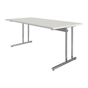 Kerkmann Schreibtisch weiß rechteckig, C-Fuß-Gestell chrom 180,0 x 80,0 cm