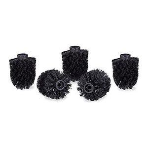 relaxdays Ersatzbürstenköpfe schwarz Kunststoff Innengewinde: 9,5 mm, 5 St.