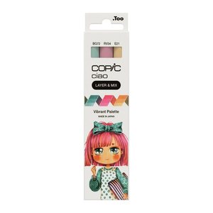 COPIC® Ciao Vibrant Palette Layoutmarker-Set farbsortiert 1,0 + 6,0 mm, 3 St.