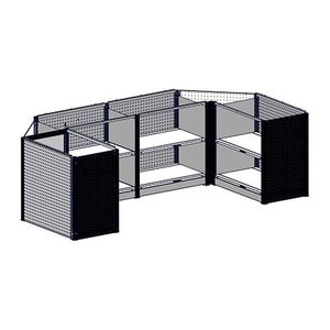 SCHULTE Thekenmodul-Set MULTIplus U-Form, ohne Arbeitsplatte, lichtgrau, schwarz 357,2 x 78,0 x 100,7 cm