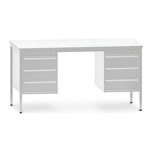 Schreibtisch mit Hängecontainern (Grau) (3 / 3 Schübe)