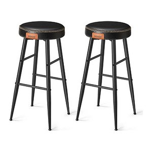 VASAGLE Barhocker LBC090B01 schwarz Kunstleder, 2 St.
