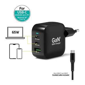 Port USB-C Ladegerät GaN 65W USB-C/A Schnellladegerät PD