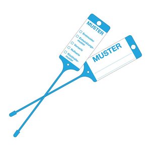 EICHNER Hängeetiketten Muster blau 21,5 x 5,8 cm gelocht, 200 St.