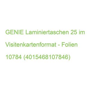 GENIE Laminiertaschen 25 im Visitenkartenformat - Folien
