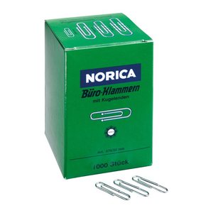 NORICA Büroklammern silber verzinkt, 1.000 St.