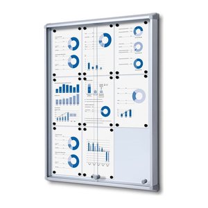 Showdown® Displays Schaukasten SL grau 9x DIN A4 72,0 x 5,9 x 98,2 cm, 1 St.