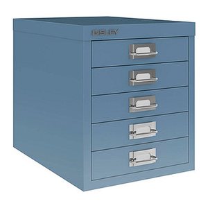 BISLEY MultiDrawer™ L125 Schubladenschrank blau 5 Schubladen 27,9 x 38,0 x 32,5 cm, 1 St.