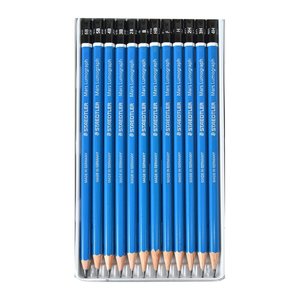 STAEDTLER Mars Lumograph 100 Bleistifte B, H, HB, 2H, 2B, 4H, 3H, 3B, 4B, 5B, 6B blau, 12 St.