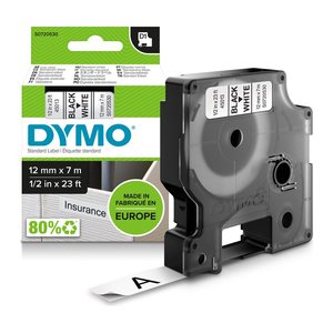 DYMO Schriftband D1 45013 S0720530, 12 mm, schwarz auf weiß, 1 St.