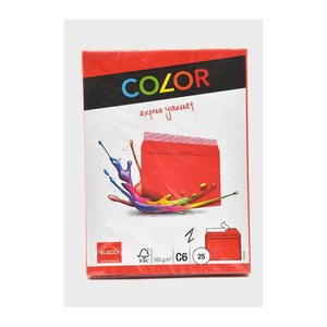 ELCO Briefumschläge Color DIN C6 ohne Fenster intensivrot haftklebend 25 St.