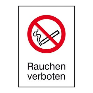 SafetyMarking® Verbotsaufkleber "Rauchen verboten" rechteckig 13,1 x 18,5 cm, 1 St.